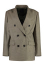 PINKO Classic Beige Double-Breasted Wool Blazer