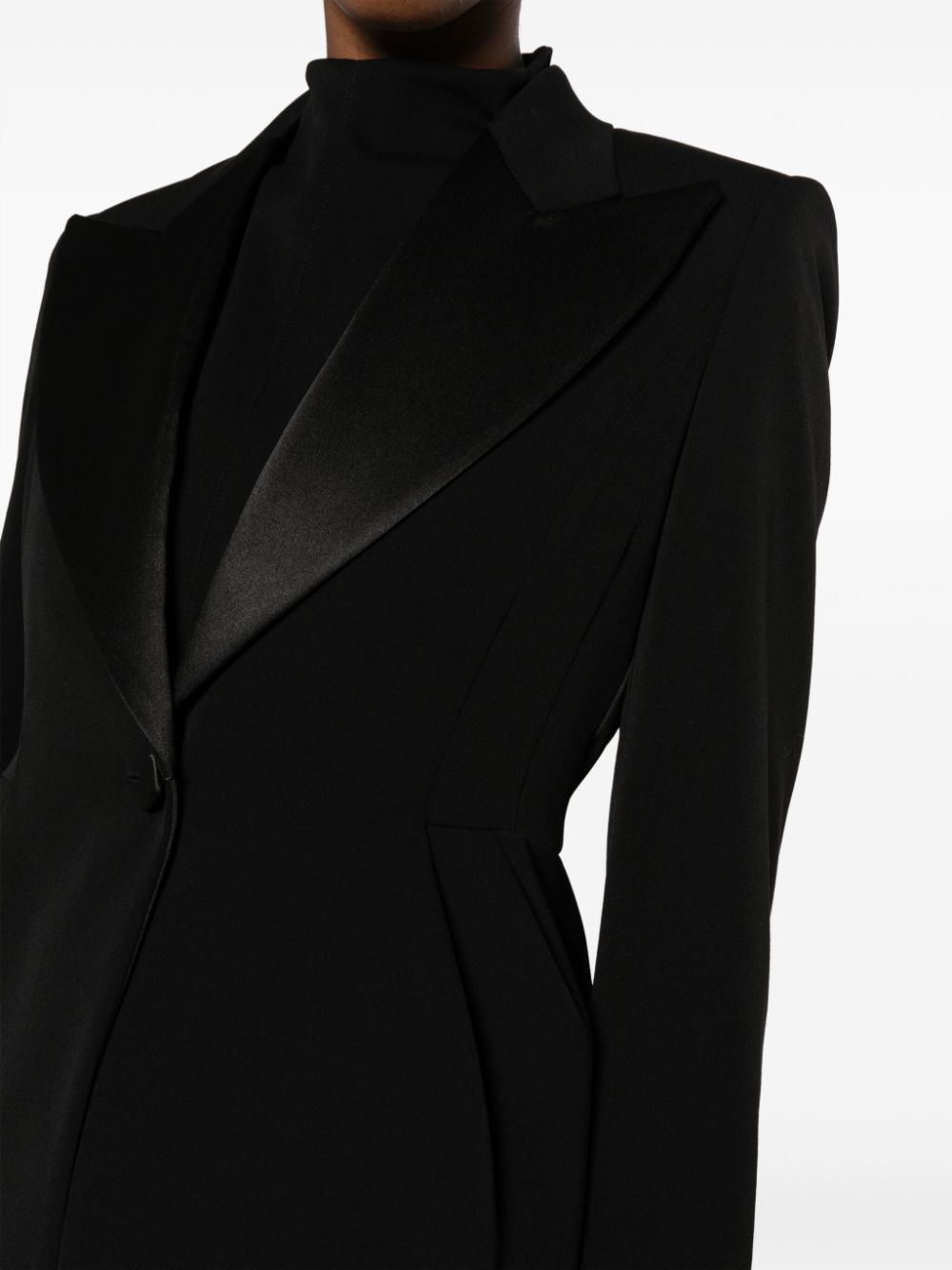 Classic Black Wool Peplum Blazer Jacket for Women from FW23 Collection