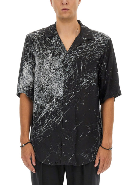 ALEXANDER McQUEEN Smashed Screen Hawaiian Shirt - Size 15