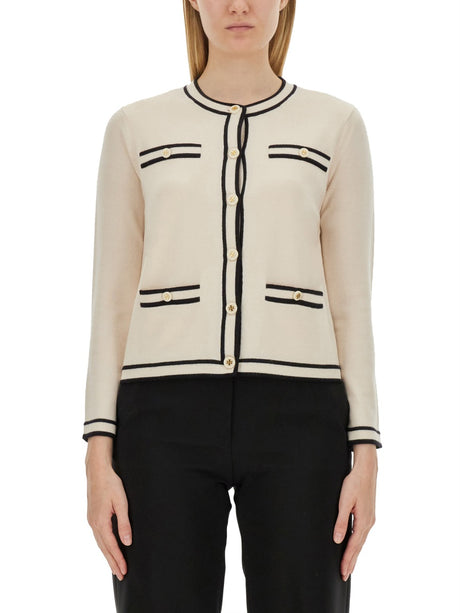 TORY BURCH Merino Wool Cardigan for Women - Regular Fit