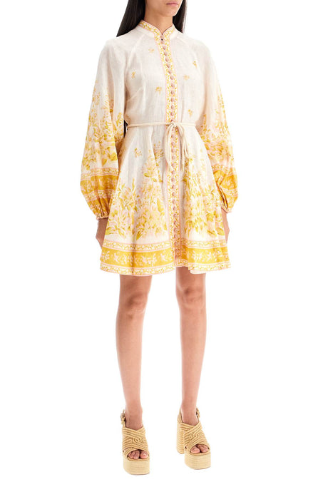 ZIMMERMANN Elegant Floral Linen Mini Dress
