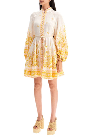 ZIMMERMANN Elegant Floral Linen Mini Dress