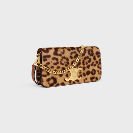 CELINE Leopard Print Mini Pouch in Luxurious Calfskin