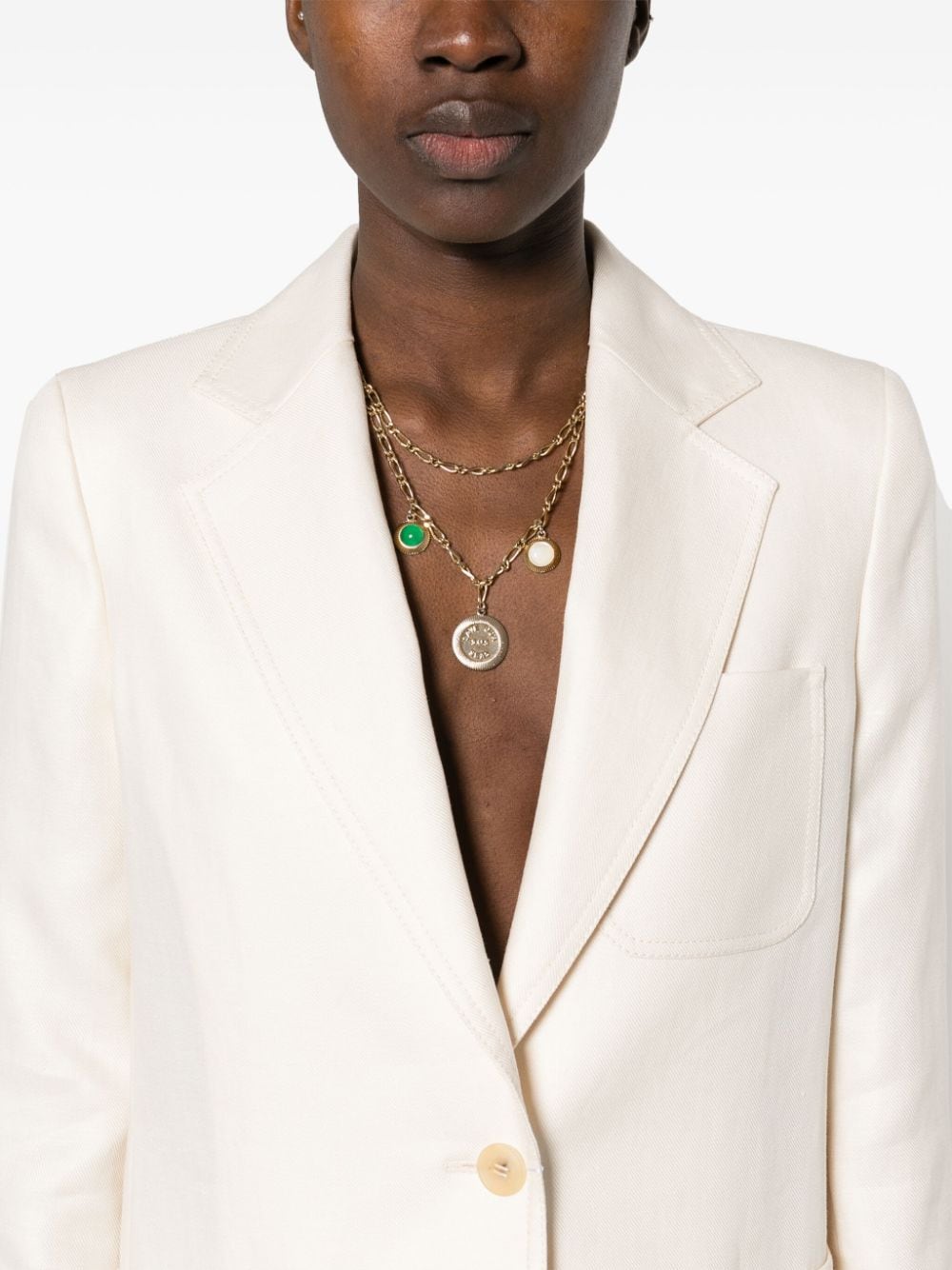 MAX MARA White Linen Single-Breasted Blazer Jacket for Women - SS24 Collection