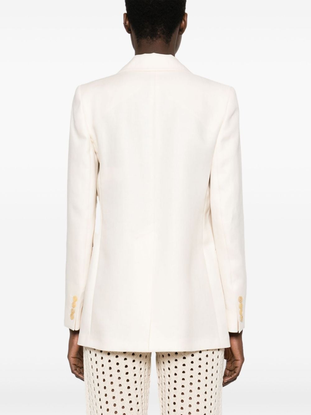 MAX MARA White Linen Single-Breasted Blazer Jacket for Women - SS24 Collection