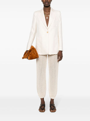 MAX MARA White Linen Single-Breasted Blazer Jacket for Women - SS24 Collection