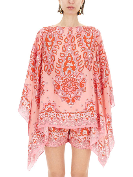 ETRO Silk Blend Poncho - One Size Fits All