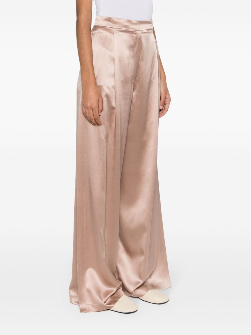 MAX MARA PIANOFORTE Wide-Leg Silk Trousers