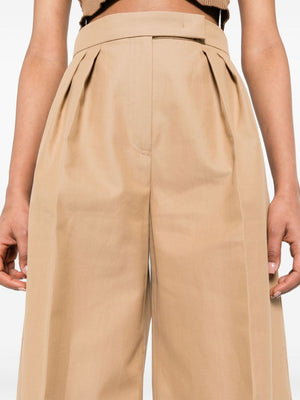 MAX MARA Beige Wide-Leg Cotton Trousers for Women - SS24