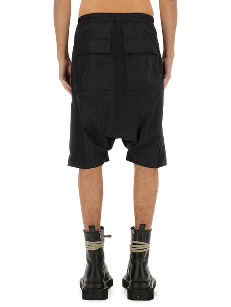 RICK OWENS Men's Stylish Mini Shorts with Buffalo Horn Buttons