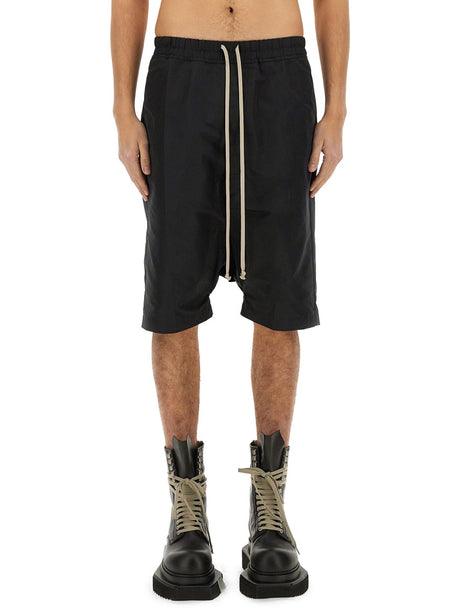 RICK OWENS Men's Stylish Mini Shorts with Buffalo Horn Buttons