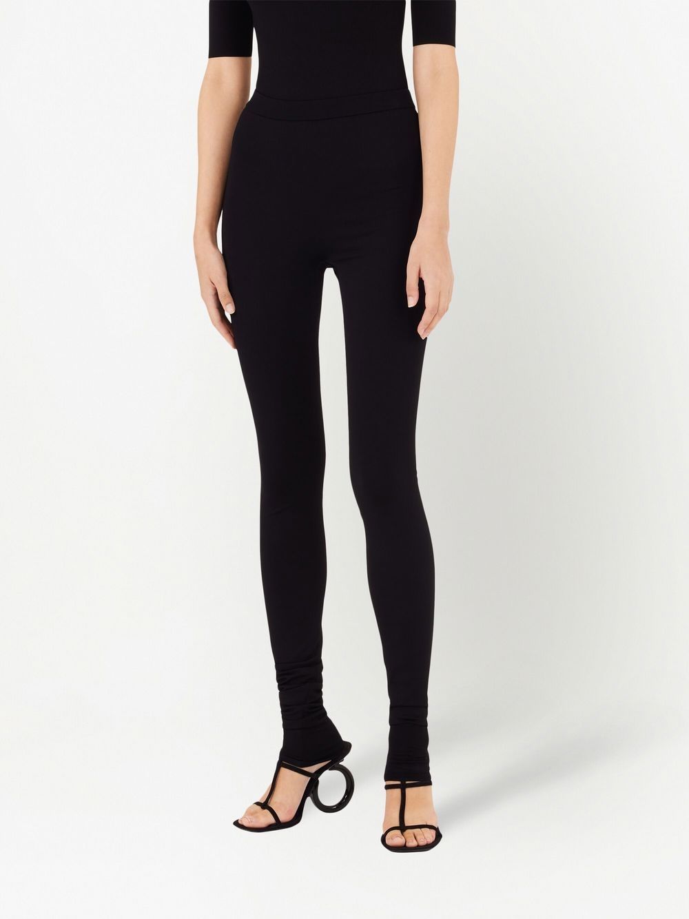 FERRAGAMO Stylish Black Logo-Plaque Leggings for Women - FW23