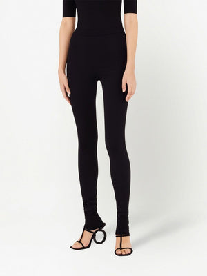 Stretch-Fit High Waist Leggings with Logo Detail