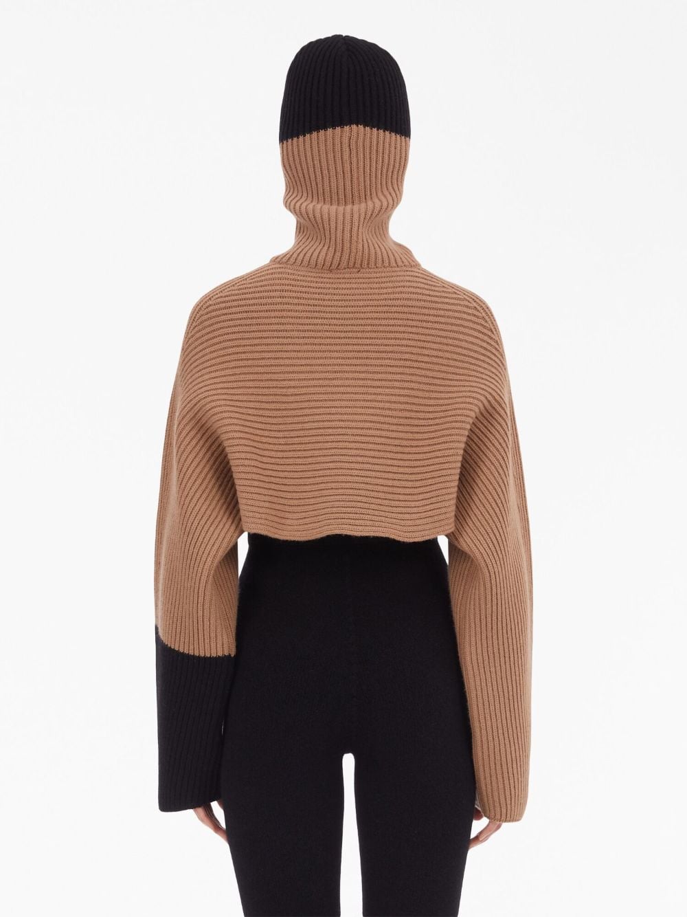 Ferragamo Color-Block Cropped Cashmere Hoodie for Women - FW23