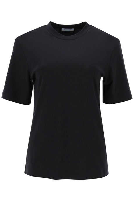 FERRAGAMO Luxurious Black Cotton and Silk Blend T-Shirt for Women - FW24