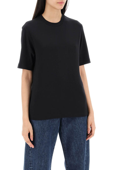 FERRAGAMO Luxurious Black Cotton and Silk Blend T-Shirt for Women - FW24