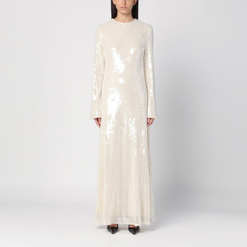 ROTATE BIRGERCHRISTENSEN Ivory Long Sequin Dress