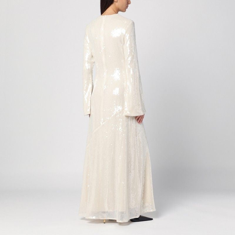 ROTATE BIRGERCHRISTENSEN Ivory Long Sequin Dress