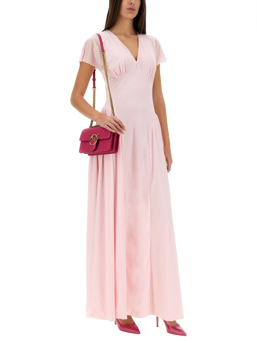 ROTATE BIRGERCHRISTENSEN Elegant Long Dress with Drape - Size 34