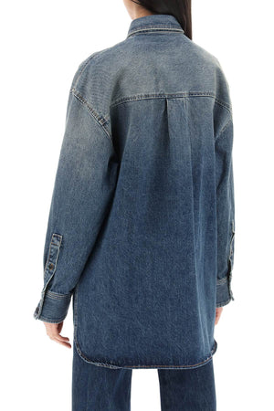 女裝 Mahmet 大碼寬鬆襯衫： 媽的風格，側開高低不“中中”的拉鍊設計，還附帶淺色退色包袋