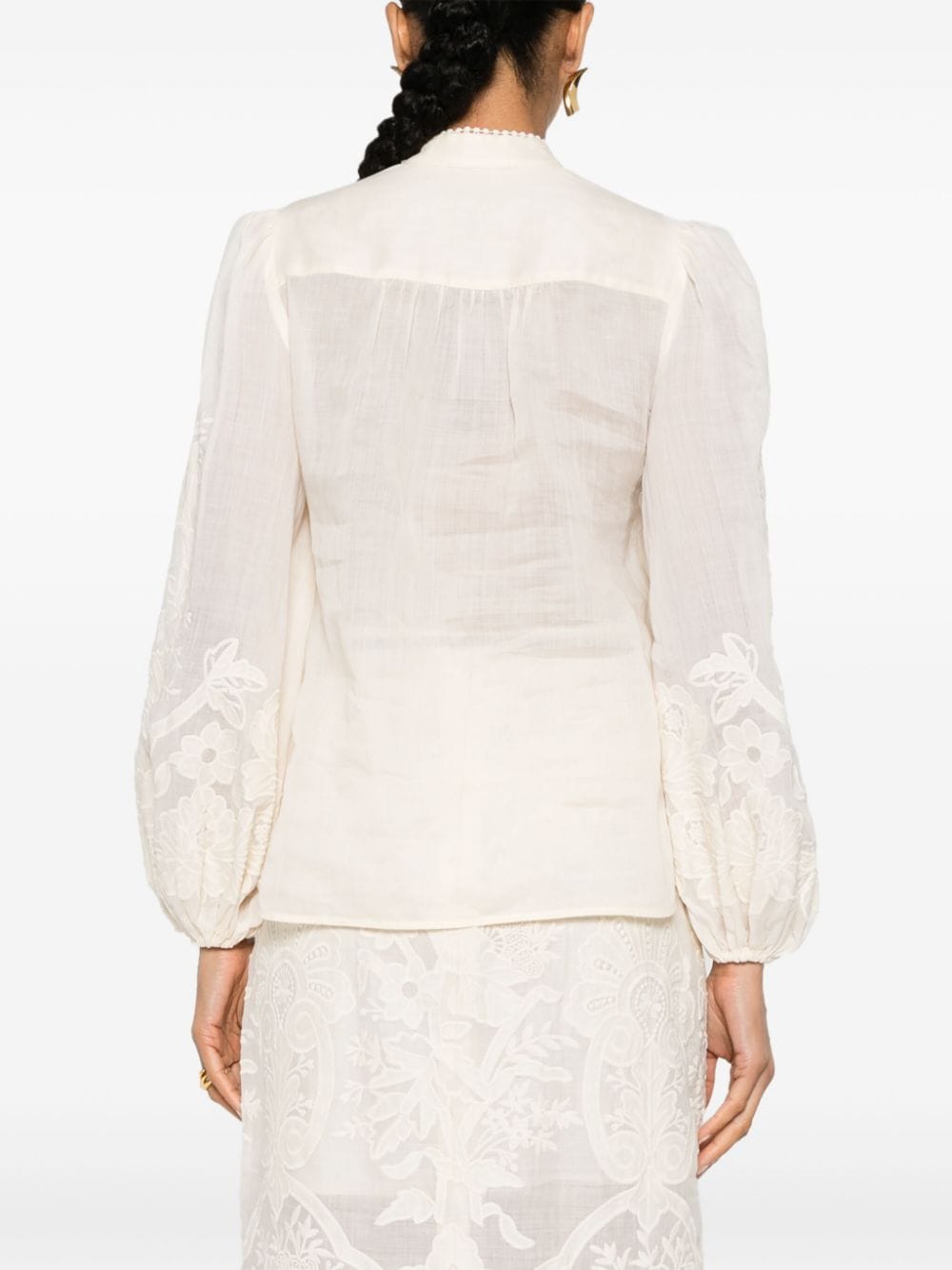 ZIMMERMANN Elegant Embroidered Linen Blouse