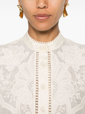 ZIMMERMANN Elegant Embroidered Linen Blouse