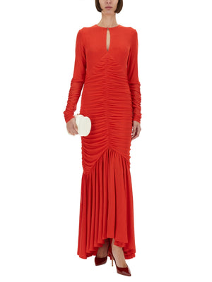 ROTATE BIRGERCHRISTENSEN Elegant Long Dress with Drape - Size 34