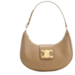 CELINE Women's Medium Ava Calfskin Triomphe Handbag in Brown for SS24
