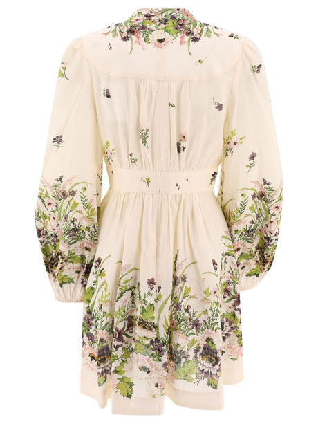 ZIMMERMANN Halliday Floral Linen Mini Dress