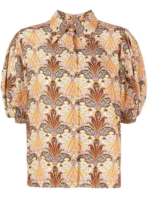 ETRO Paisley-Print Silk Shirt - Women's Grey Silk Shirt