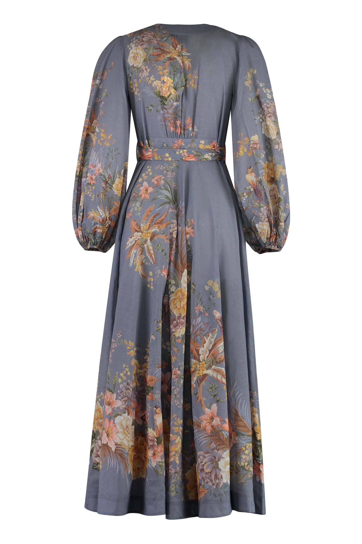 ZIMMERMANN Floral Wrap Dress with Balloon Sleeves - SS25