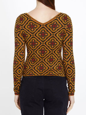 ETRO Luxurious Brown Jacquard Sweater for Women - FW2023