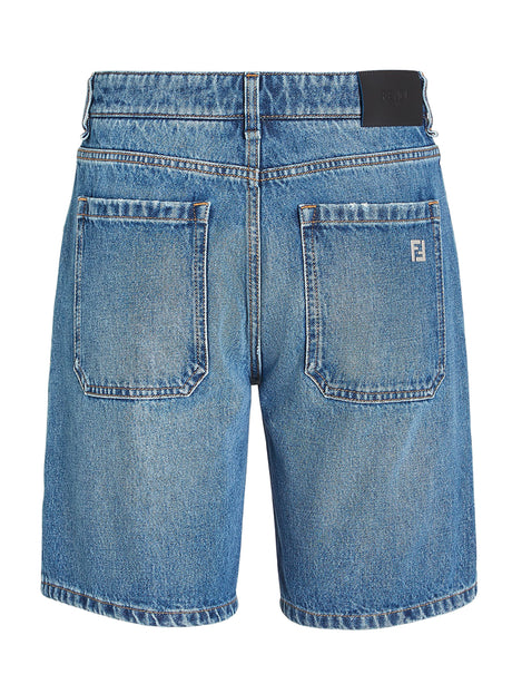 FENDI Classic Denim Shorts for Women - Straight Cut