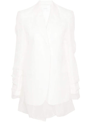 女性優雅白色絲質外套 - SS24系列
