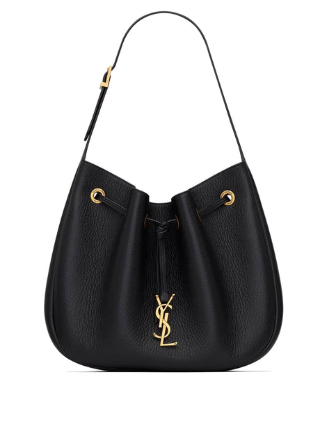 SAINT LAURENT PARIS Mini Grained Leather Hobo Handbag