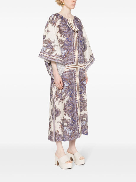 ZIMMERMANN Eco-Chic Paisley Linen Midi Dress