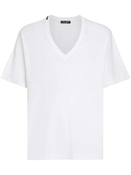 DOLCE & GABBANA Cotton V-Neck T-Shirt for Women