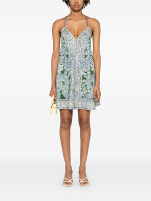 ZIMMERMANN Ottie Green Linen Mini Dress