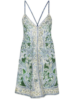 ZIMMERMANN Ottie Green Linen Mini Dress