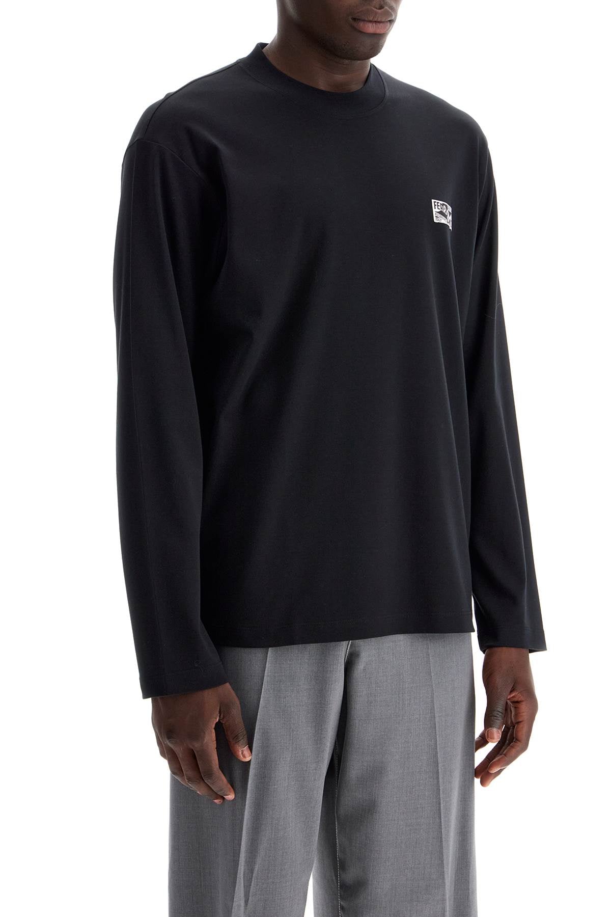 FERRAGAMO Luxury Long-Sleeved Cotton & Silk T-Shirt