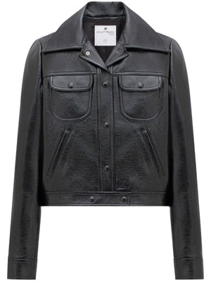 COURREGÈS Black Trucker Vinyl Jacket for Women - SS24 Collection