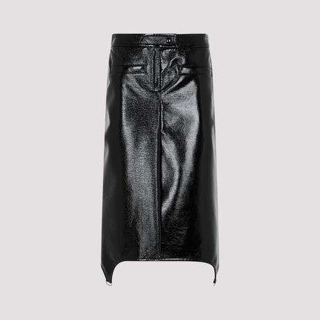 女性用ブラックビニールスカート - SS23コレクション