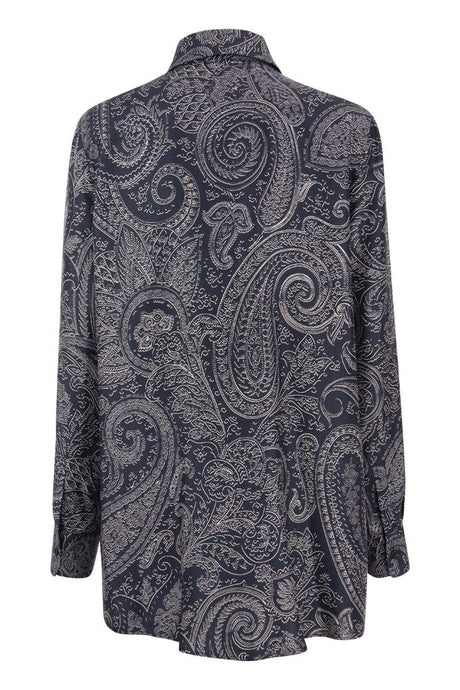 เสื้อเชิ้ตไหมนิ้วสวยพร้อมลายPaisley