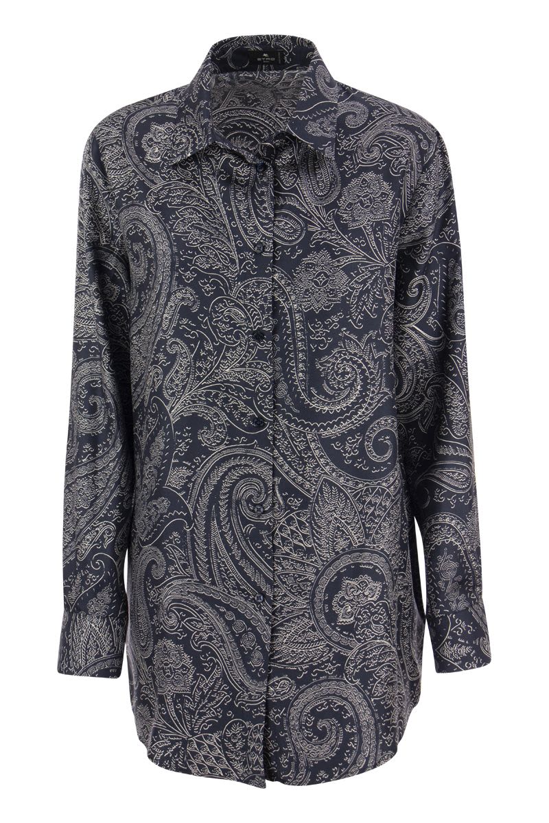 เสื้อเชิ้ตไหมนิ้วสวยพร้อมลายPaisley