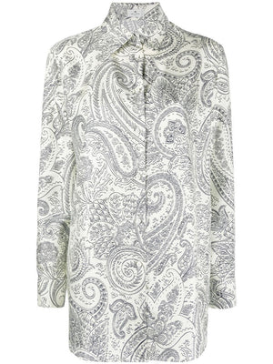 เสื้อเชิ้ตไหมนิ้วสวยพร้อมลายPaisley