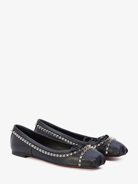 Black Bow-Tied Ballet Flats for Women