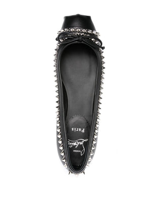 CHRISTIAN LOUBOUTIN Black Leather Spike Sandals for Women