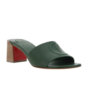 CHRISTIAN LOUBOUTIN Green Leather Sandals for Women