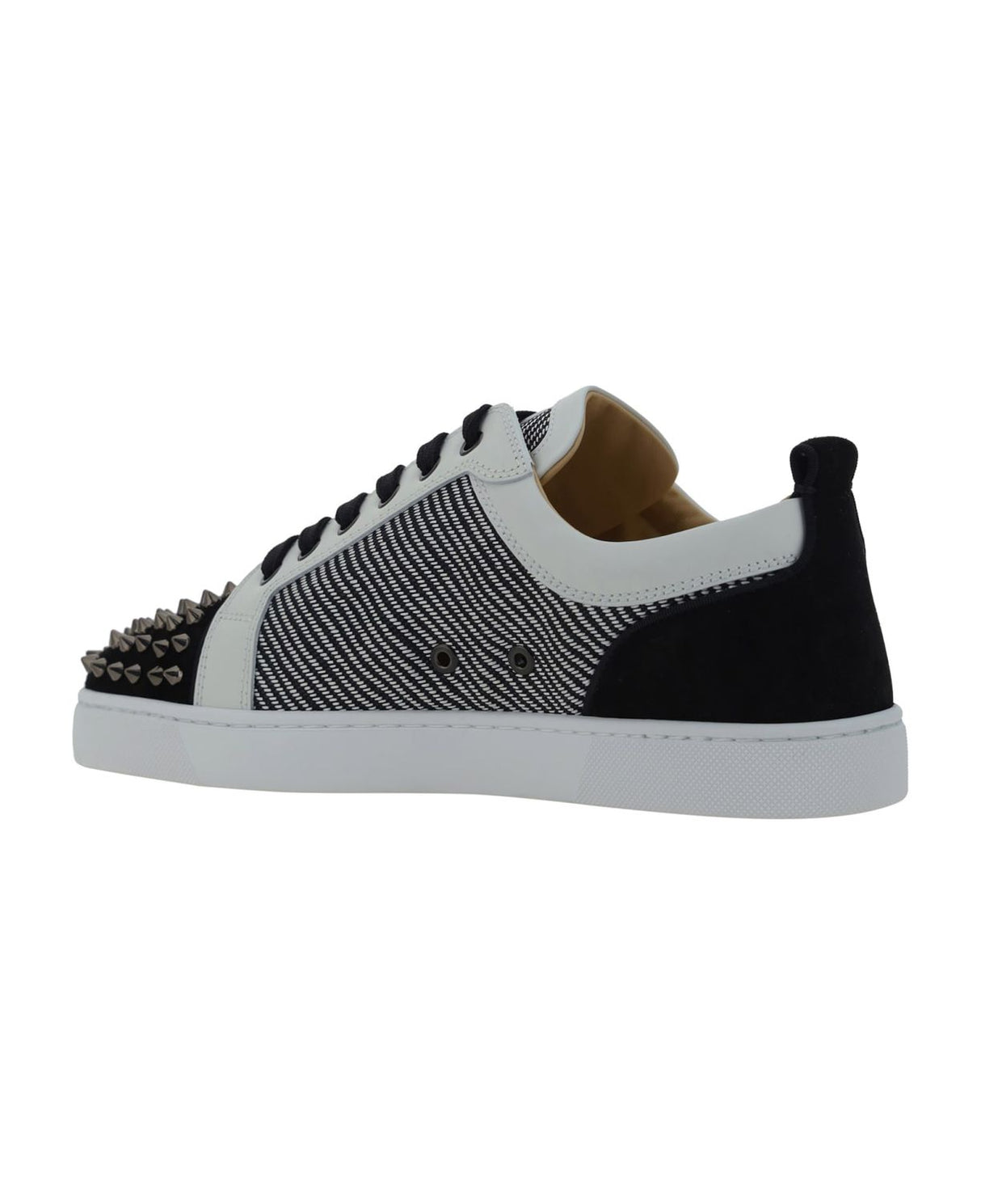 CHRISTIAN LOUBOUTIN Spike Black Leather Sneakers for Men - SS24 Collection