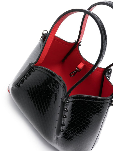 حقيبة كتف أصلية سوداء مطفأة مع تصميم نمر وتفاصيل معدنية